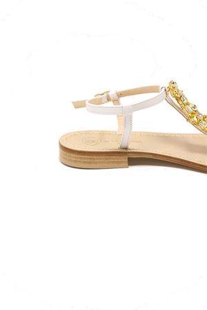 Yellow and white jewel sandals Da Costanzo | STRISCIAGIOIELLOGIALLO